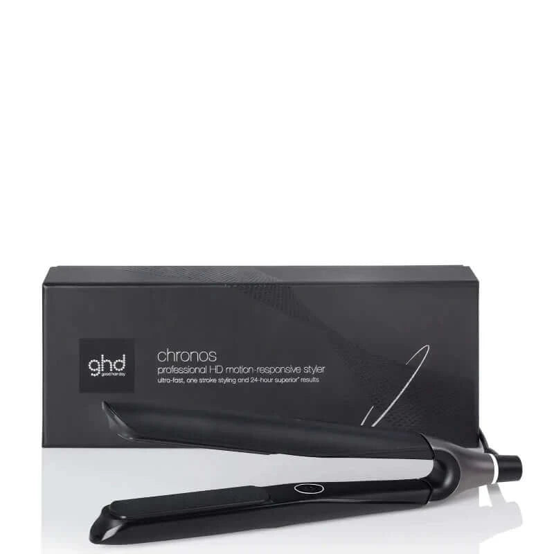 ghd Chronos Hair Straightener - Black - Free heat resistant Bag & Bodyguard heat protect spray