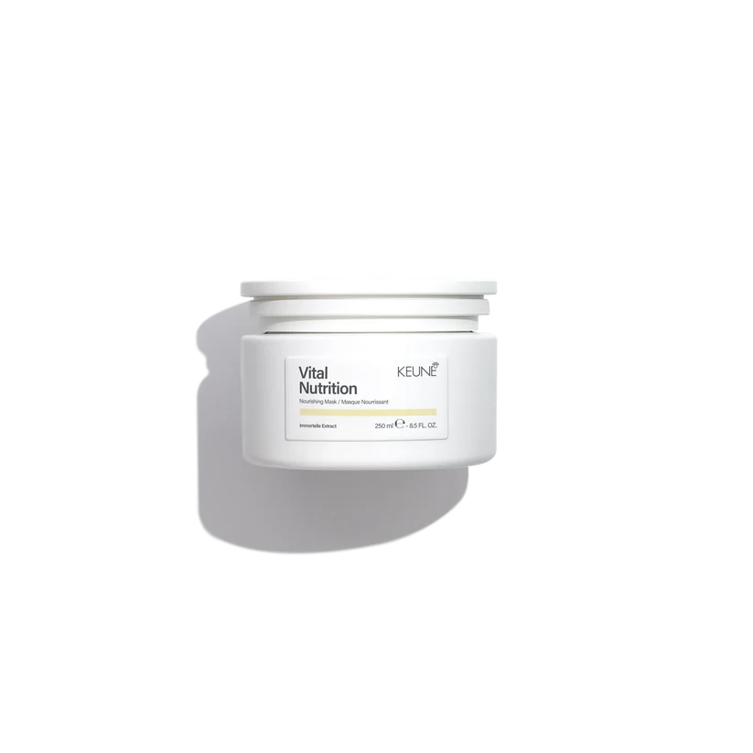 Keune Vital Nutrition hair treatment jar on a white background
