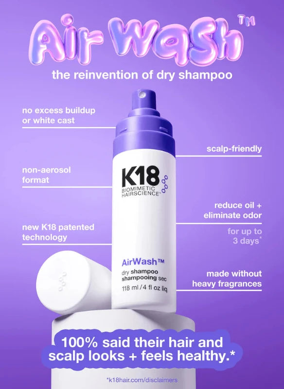 K18 Biometrics Hairscience AirWash Dry Shampoo 118ml