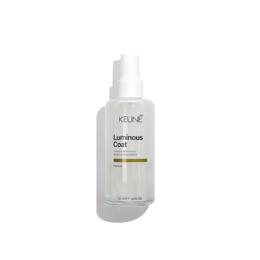Keune Luminous Coat hair treatment bottle on a white background