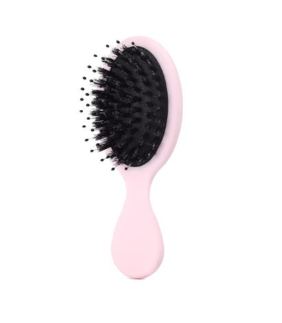 Travel Size Boar Bristle Hair Brush pink