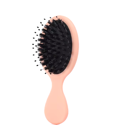 Travel Size Boar Bristle Hair Brush Peach